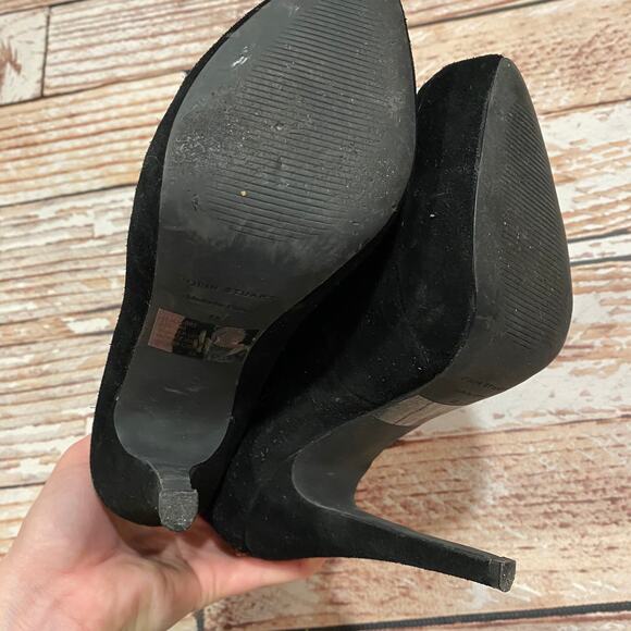 Colin Stuart suede leather black heeled booties - Picture 7 of 10